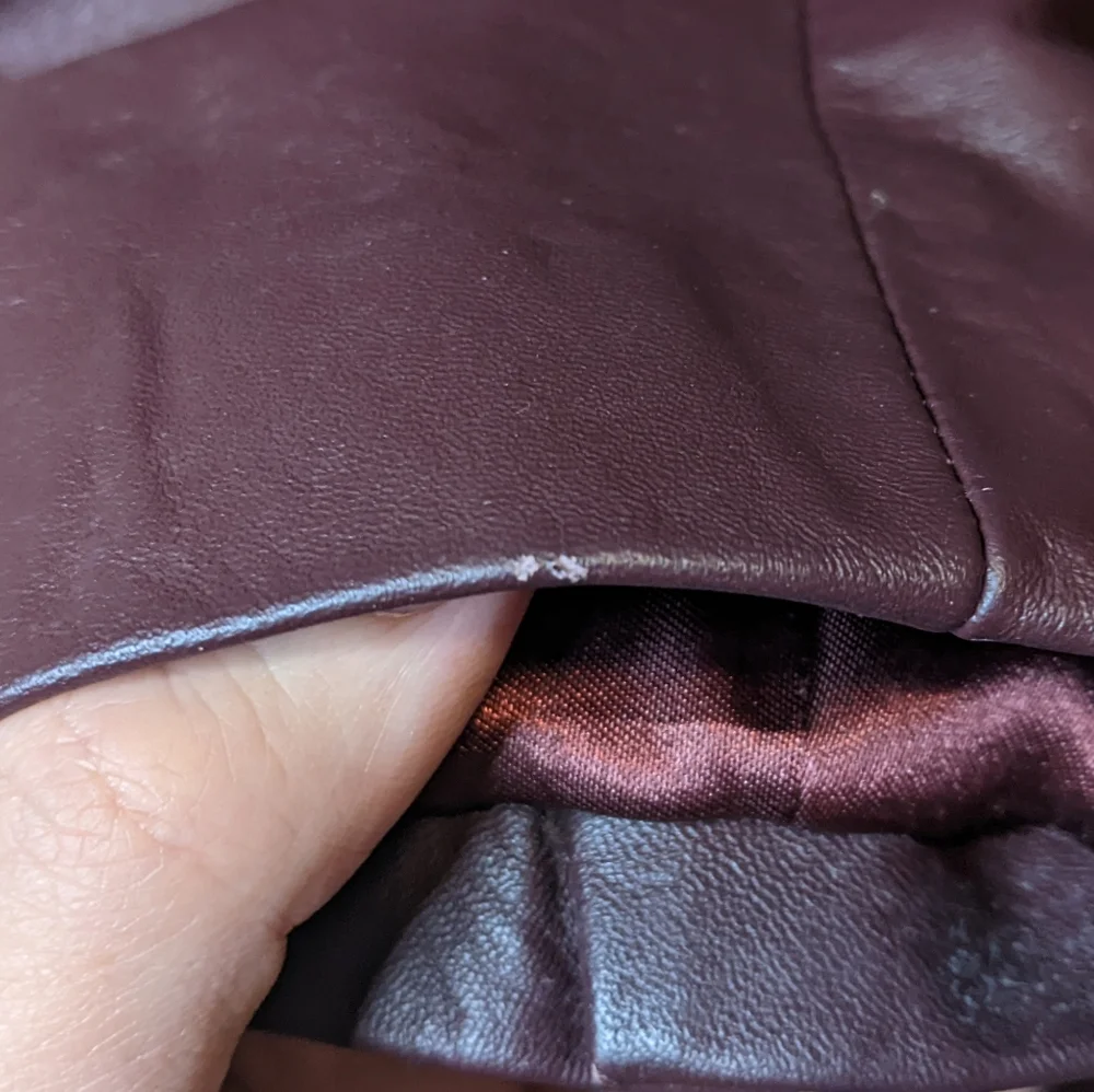 Dialogue Genuine Leather Burgundy Red Jacket Size S Woman - Picture 11 of 14